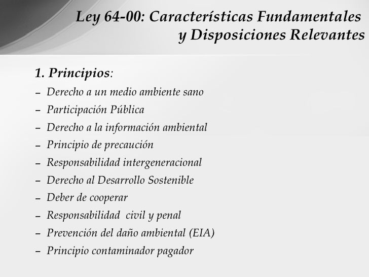 ley 64-00 de medio ambiente